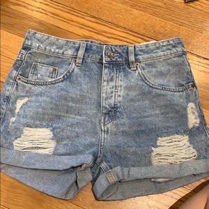 NWT acid wash denim shorts